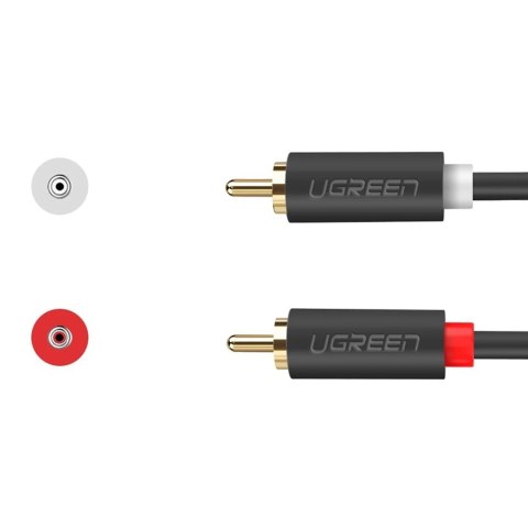 Kabel Ugreen AV104 30747 audio 2RCA (męski) / 2RCA (męski) 1m - szary