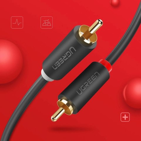 Kabel Ugreen AV104 30747 audio 2RCA (męski) / 2RCA (męski) 1m - szary