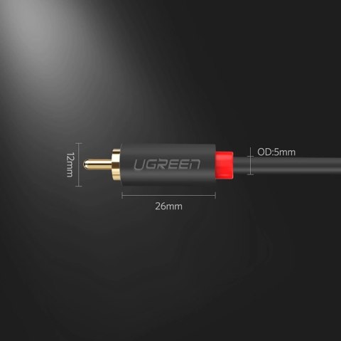 Kabel Ugreen AV104 30747 audio 2RCA (męski) / 2RCA (męski) 1m - szary