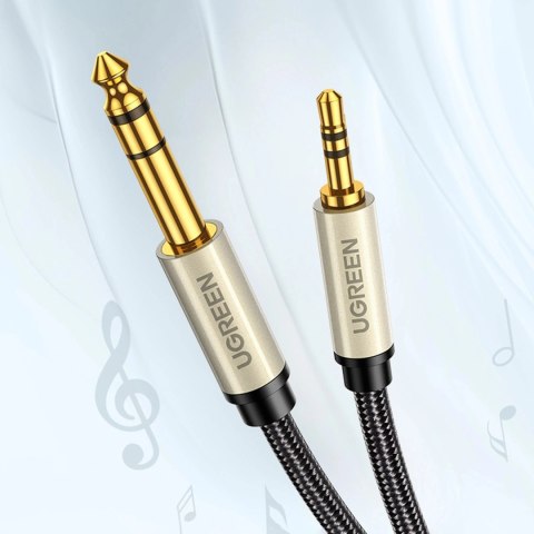 Kabel Ugreen AV127 10630 audio TRS mini jack 3,5mm / jack 6,35mm 5m - szary