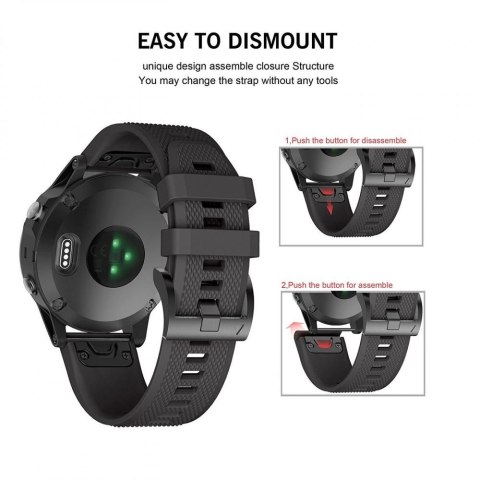 Pasek Tech-Protect Smooth na Garmin Fenix 3 / 5X / 3HR / 5X Plus / 6X / 6X Pro / 7X - czarne
