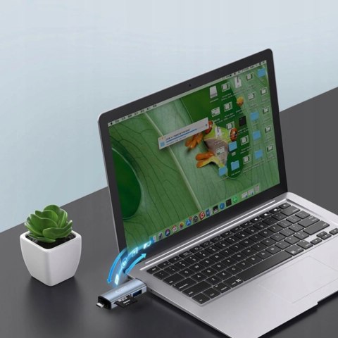 Czytnik Tech-Protect UltraBoost kart SD / micro SD ze złączami USB-C / USB-A - szary