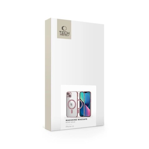 Etui Tech-Protect MagShine Line MagSafe na iPhone 13 - różowe