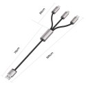 Kabel Tech-Protect UltraBoost 3w1 USB-A - Lightning / USB-C / micro USB 3.5A 1m - szary