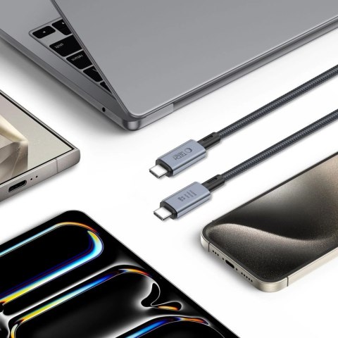 Kabel Tech-Protect UltraBoost Max USB-C 4.0 / USB-C 4.0 PD 240W 8K 40Gbps 2m - szary