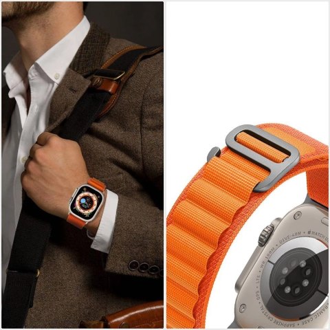 Pasek Tech-Protect Nylon Pro na Apple Watch 4 / 5 / 6 / 7 / 8 / 9 / SE / Ultra 1 / 2 (42/44/45/49 mm) - tytanowo-oliwkowy
