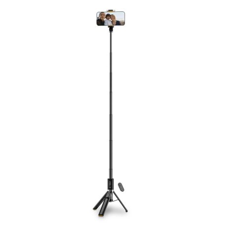 Selfie stick Tech-Protect L08S Bluetooth z pilotem, tripodem do 141cm - czarny