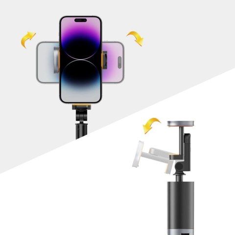 Selfie stick Tech-Protect L08S Bluetooth z pilotem, tripodem do 141cm - czarny