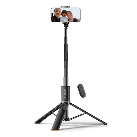 Selfie stick Tech-Protect L08S Bluetooth z pilotem, tripodem do 141cm - czarny