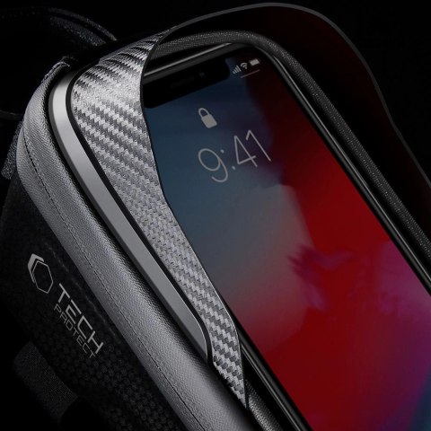 Torba Tech-Protect V2 rowerowa z miejscem na telefon 1l - czarna