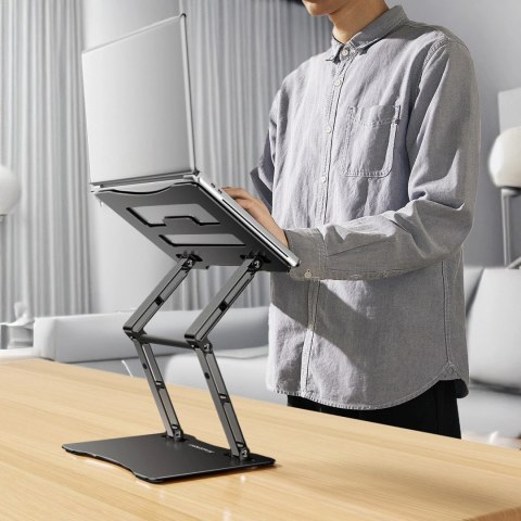 Podstawka pod laptopa, tablet Wozinsky WRS-CPY75DSB aluminiowa + Gratis! podstawka do smartfona - czarna