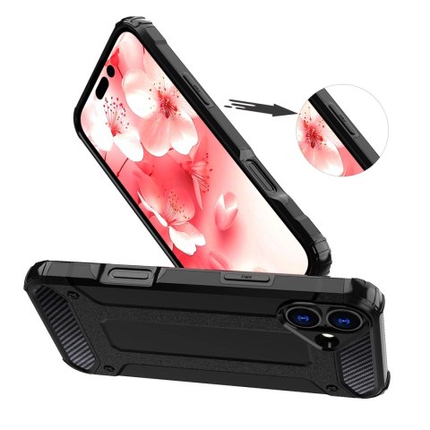 Etui Hybrid Armor pancerne na iPhone 16 Plus - czarne