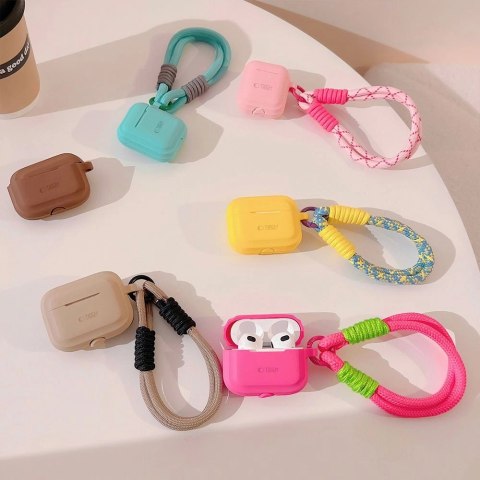 Etui Tech-Protect Silicone Rope na Apple AirPods Pro 1 / 2 - brązowy