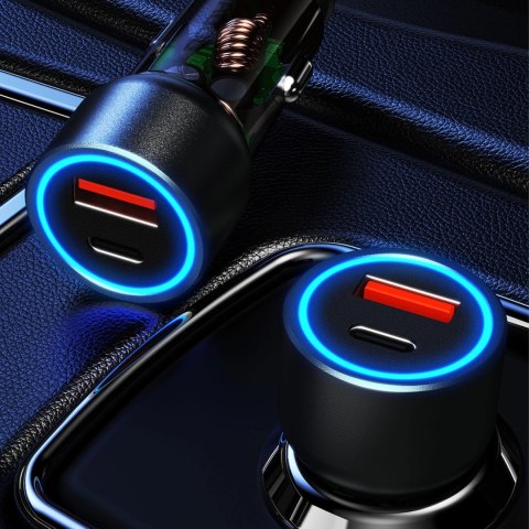 Ładowarka samochodowa Dudao R4T 25W USB-A / USB-C - szara