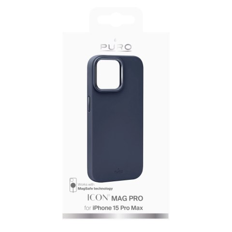 Etui silikonowe Puro Icon Mag Pro MagSafe do iPhone 15 Pro Max - ciemnoniebieskie