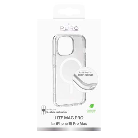 Etui silikonowe Puro Lite Mag Pro MagSafe do iPhone 15 Pro Max - przezroczyste