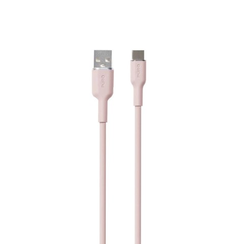 Kabel Puro Soft USB-A - USB-C 1,5m - różowy