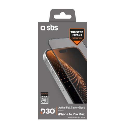 Szkło hartowane SBS Tempered Glass D3O z ramką do iPhone 16 Pro Max