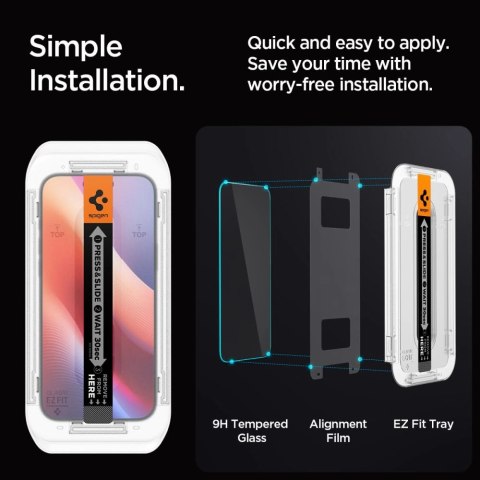 Szkło hartowane Spigen Glas.tR EZ Fit Privacy na iPhone 16 Pro / 17 / 17 Pro - 2 szt.