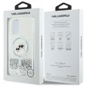 Etui Karl Lagerfeld Liquid Glitter Karl & Choupette Head Magsafe na iPhone 16 Plus - przezroczyste