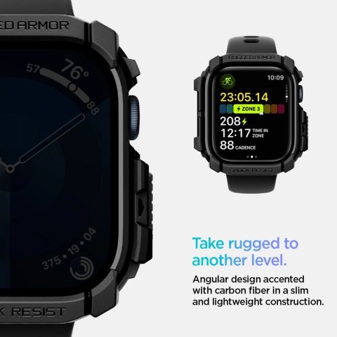 Etui Spigen Rugged Armor na Apple Watch 10 (42 mm) - czarne
