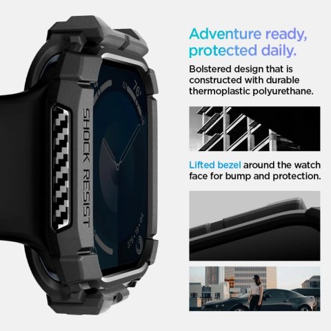 Etui Spigen Rugged Armor na Apple Watch 10 (42 mm) - czarne