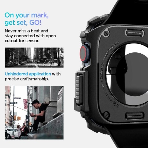 Etui Spigen Rugged Armor na Apple Watch 10 (42 mm) - czarne