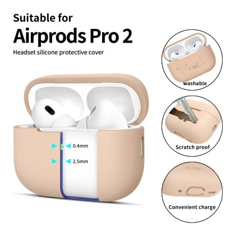 Etui Tech-Protect Silicone na Apple AirPods Pro 1 / 2 - beżowe