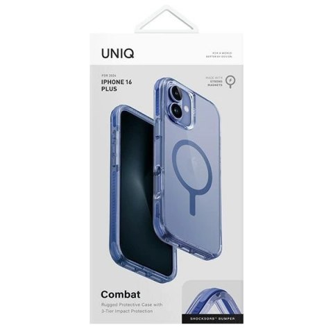 Etui UNIQ Combat Magclick Charging z MagSafe na iPhone 16 Plus - niebieskie