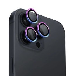 Szkło hartowane UNIQ Optix Aluminium Camera Lens Protector na aparat telefonu z aplikatorem do iPhone 16 Pro / 16 Pro Max - opal