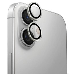Szkło na aparat UNIQ Optix Aluminium Camera Lens Protector z aplikatorem na iPhone 16 / iPhone 16 Plus - srebrne