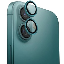 Szkło na aparat UNIQ Optix Aluminium Camera Lens Protector z aplikatorem na iPhone 16 / iPhone 16 Plus - zielone