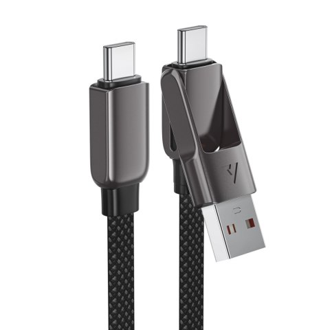 Kabel Acefast C13-05 USB-C - USB-A / USB-C 480Mb/s 3A 0.2m - czarny