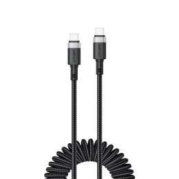 Kabel Acefast C14-03 USB-C - USB-C sprężynowy 480Mb/s 3A 1.2m - czarny
