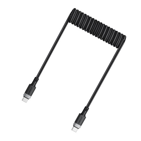 Kabel Acefast C14-03 USB-C - USB-C sprężynowy 480Mb/s 3A 1.2m - czarny
