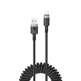 Kabel Acefast C14-04 USB-A - USB-C sprężynowy 480Mb/s 3A 1.2m - czarny