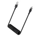 Kabel Acefast C14-04 USB-A - USB-C sprężynowy 480Mb/s 3A 1.2m - czarny