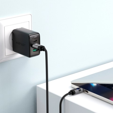 Kabel Acefast C15-03 USB-C - USB-C z wyświetlaczem 480Mb/s 60W 1,2 m - czarny