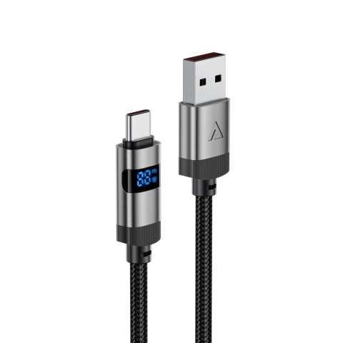 Kabel Acefast C15-04 USB-A - USB-C z wyświetlaczem 480Mb/s 66W 1.2m - czarny
