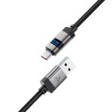 Kabel Acefast C15-04 USB-A - USB-C z wyświetlaczem 480Mb/s 66W 1.2m - czarny