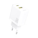 Ładowarka Dudao A26T GaN 25W USB-A, USB-C - biała