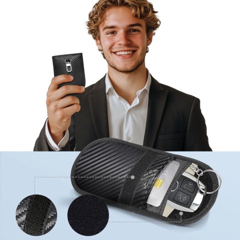 Etui na kluczyki samochodowe Tech-Protect KLR100 blokujące RFID- czarne - carbon
