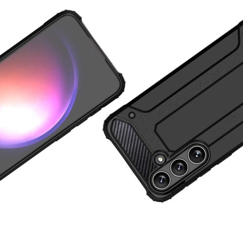 Hybrid Armor etui na Samsung Galaxy S24 FE pancerny hybrydowy pokrowiec - czarne