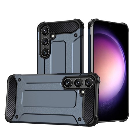 Hybrid Armor etui na Samsung Galaxy S24 FE pancerny hybrydowy pokrowiec - niebieskie