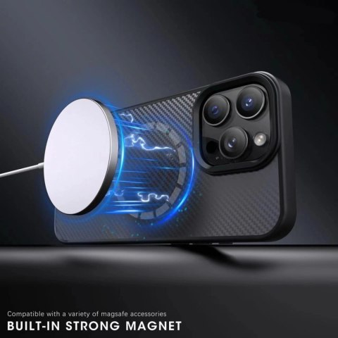 Etui Wozinsky Carbon Fibre Case z MagSafe na Samsung Galaxy S25+ - brązowe