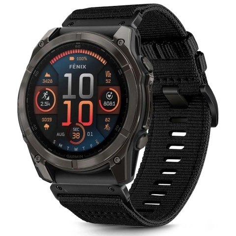Pasek Tech-Protect Nylon na Garmin Fenix 5X / 5X PLUS / 6X / 6X PRO / 7X / 8 (51 mm) - czarne