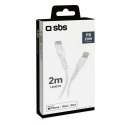 Kabel SBS TECABLELIGTC2W USB-C - Lightning 2 m - biały