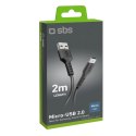 Kabel SBS TECABLEMICRO2K USB-A - Micro-USB 2 m - czarny
