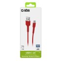Kabel SBS TECABLEMICROC15R USB-A - USB-C 1,5 m - czerwony