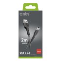 Kabel SBS TECABLETC220K USB-A - USB-C 2 m - czarny